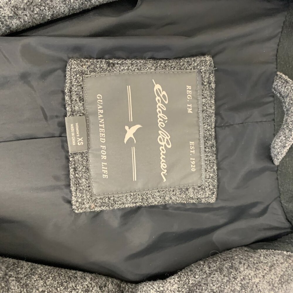 Eddie Bauer Womens Grey Wool-Blend Long Winter Coat – Zip & Button Front - Picture 10 of 16